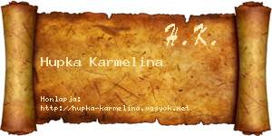 Hupka Karmelina névjegykártya